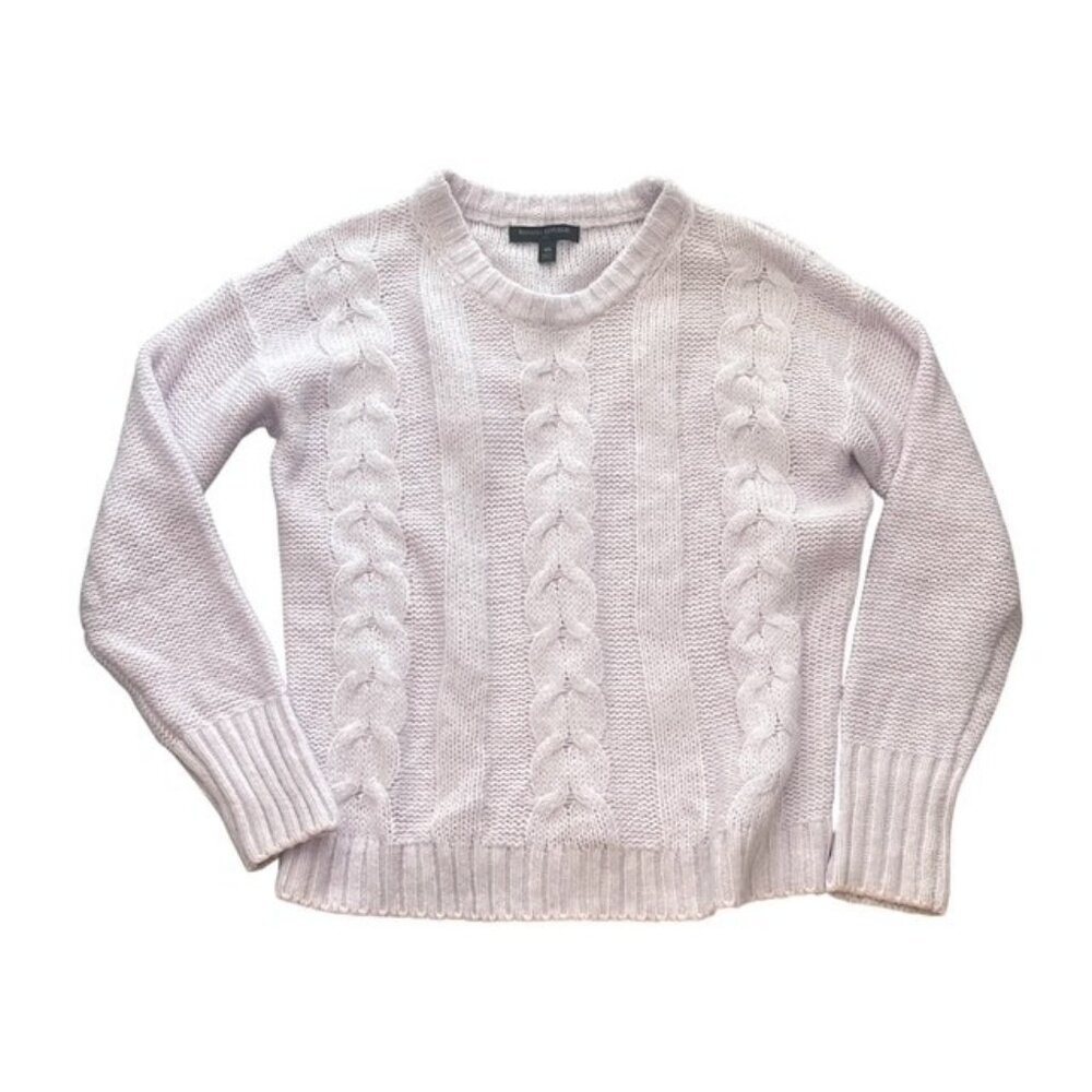 Banana Republic XS Cable Knit Sweater Lavender Cotton Blend NWOT